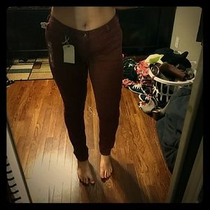 Maurices Maroon Jeggings